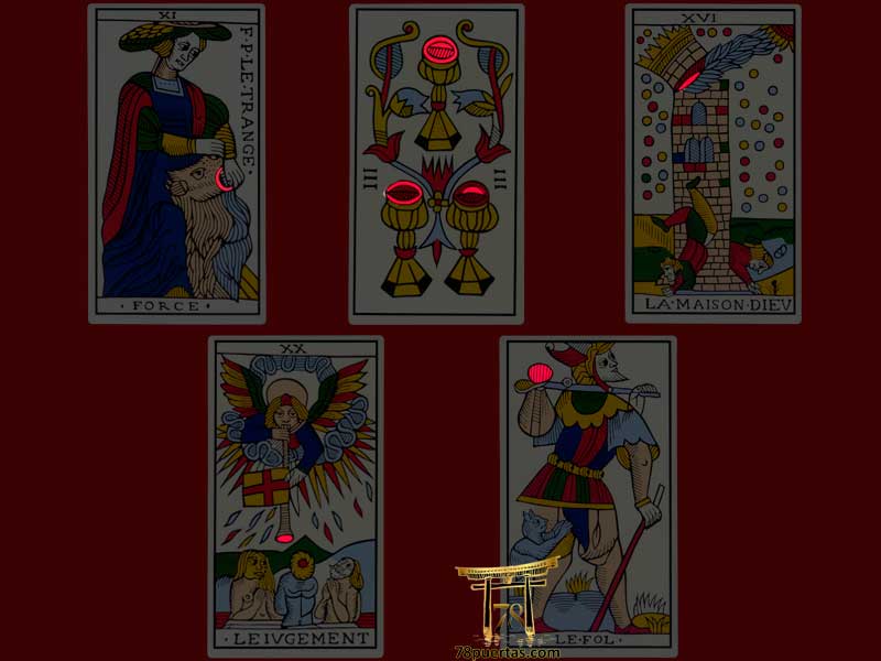 Secretos del Tarot de Marsella (Parte 3) - Arcano Mayor de la Fuerza, el 3 de Copas y los Arcanos Mayores de la Torre, el Juicio y el Loco