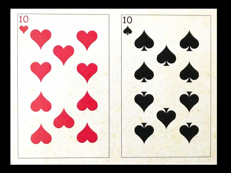 10 de Corazones y Picas del Palatian Playing Cards