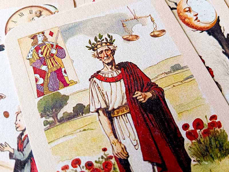 Detalle de Carta Libra y rey de Diamantes